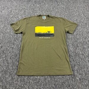 Y2K Coastal Classics Surf North Shore Surfer Graphic T-Shirt Olive Green Medium